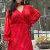 Nurode Plus Size Stripe Wrap Dress -Mini Dress Store 2003576 110 1
