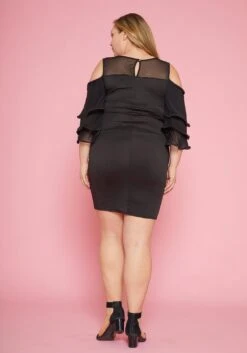 Asoph Plus Size Mesh Contrast Party Bodycon Dress -Mini Dress Store 2005424 001 3