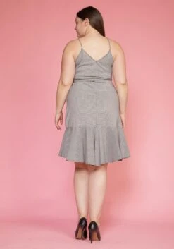 Asoph Plus Size Ruffle Hem Wrap Gingham Dress -Mini Dress Store 2005433 001 3