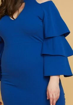 Plus Size Shoulder Cutout Layered Ruffle Sleeve Dress -Mini Dress Store 2005446 188 4