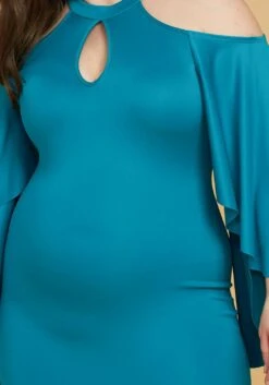 Plus Size Shoulder Cutout Batwing Sleeve Dress -Mini Dress Store 2005450 158 2