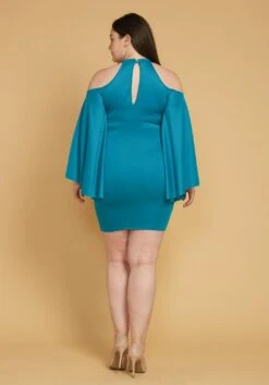 Plus Size Shoulder Cutout Batwing Sleeve Dress -Mini Dress Store 2005450 158 4