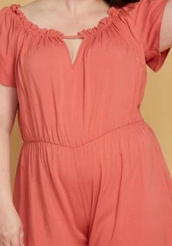 Asoph Plus Size Elastic Waist Off Shoulder Romper -Mini Dress Store 2005455 186 4