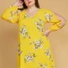 Asoph Plus Size Slit Sleeve Floral Tunic Dress -Mini Dress Store 2005465 105 3