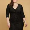 Asoph Plus Size Ribbed Velvet Twist Front Dress -Mini Dress Store 2005468 001 1