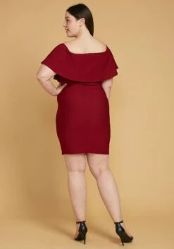 Asoph Plus Size Ribbed Off Shoulder Mini Party Dress -Mini Dress Store 2005501 111 4