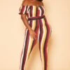 Plus Size Puff Sleeve Multi Stripe Jumpsuit -Mini Dress Store 2005502 111 1