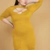 Plus Size Choker Neck Strappy Bodycon Dress -Mini Dress Store 2005522 159 2