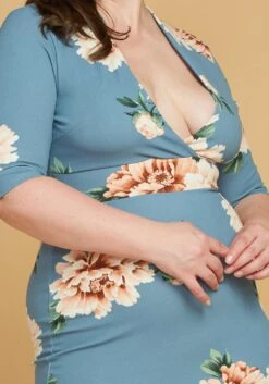 Asoph Plus Size Deep V-Neck Floral Bodycon Dress -Mini Dress Store 2005539 003 2