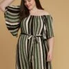 Asoph Plus Size Stripe Bell Sleeve Casual Dress -Mini Dress Store 2005565 125 1
