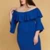 Plus Size Ruffle Off Shoulder Party Dress -Mini Dress Store 2005574 117 4