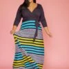 Plus Size Multi Stripe Contrast Wrap Dress 1 Plus Size Multi Stripe Contrast Wrap Dress -Mini Dress Store 2005596 105 1