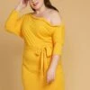 Asoph Plus Size One Shoulder Tie Waist Dress -Mini Dress Store 2005600 105 1