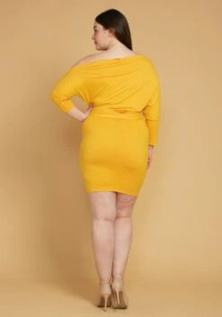 Asoph Plus Size One Shoulder Tie Waist Dress -Mini Dress Store 2005600 105 3