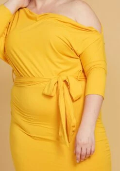 Asoph Plus Size One Shoulder Tie Waist Dress -Mini Dress Store 2005600 105 4