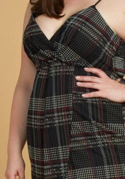 Asoph Plus Size Plaid Wrap Dress -Mini Dress Store 2005619 001 3