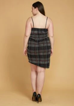 Asoph Plus Size Plaid Wrap Dress -Mini Dress Store 2005619 001 4
