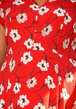 Pleione Plus Size V-Neck Floral Long Dress -Mini Dress Store 2006695 110 4