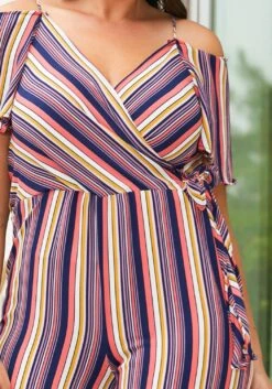 Asoph Plus Size Stripe Jumpsuit -Mini Dress Store 2008558 128 4