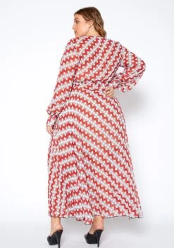 Asoph Plus Size Multi Print Wrap Maxi Dress -Mini Dress Store 2009051 002 3