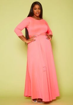 Asoph Plus Size Womens Classic Knot Front Maxi Dress