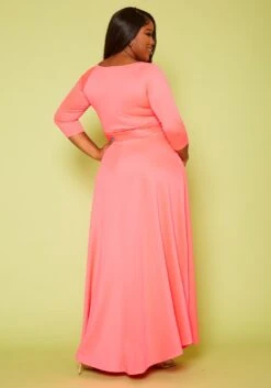 Asoph Plus Size Womens Classic Knot Front Maxi Dress -Mini Dress Store 2009066 004 5