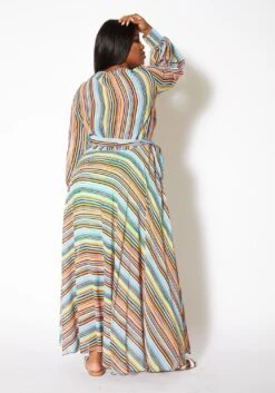 Asoph Plus Size Candy Striped Womens Maxi Gown 10 Asoph Plus Size Candy Striped Womens Maxi Gown -Mini Dress Store 2011090 140 2
