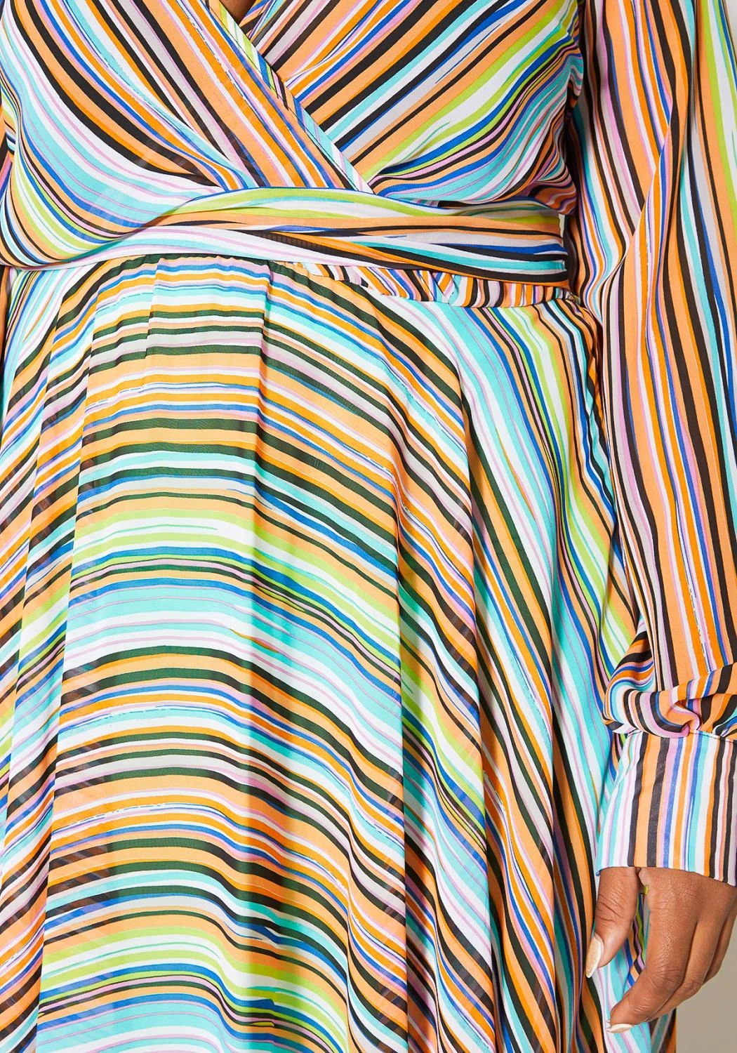 Asoph Plus Size Candy Striped Womens Maxi Gown 7 Asoph Plus Size Candy Striped Womens Maxi Gown - Image 5