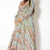 Asoph Plus Size Candy Striped Womens Maxi Gown