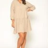 Pleione Plus Size Button Up Tunic Shirt Dress