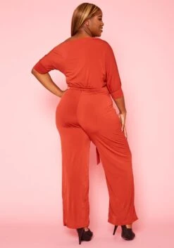 Asoph Plus Size Cold Shoulder Straight Leg Jumpsuit -Mini Dress Store 2013795 004 4