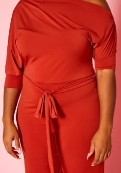 Asoph Plus Size Cold Shoulder Straight Leg Jumpsuit -Mini Dress Store 2013795 004 5