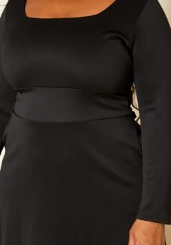 Plus Size Classic Square Neck Long Sleeve Maxi Dress -Mini Dress Store 2014193 001 5