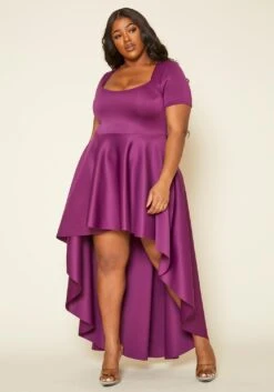 Asoph Plus Size Flattering Orange High Low Maxi Dress 10 Asoph Plus Size Flattering Orange High Low Maxi Dress -Mini Dress Store 2014486 001 2