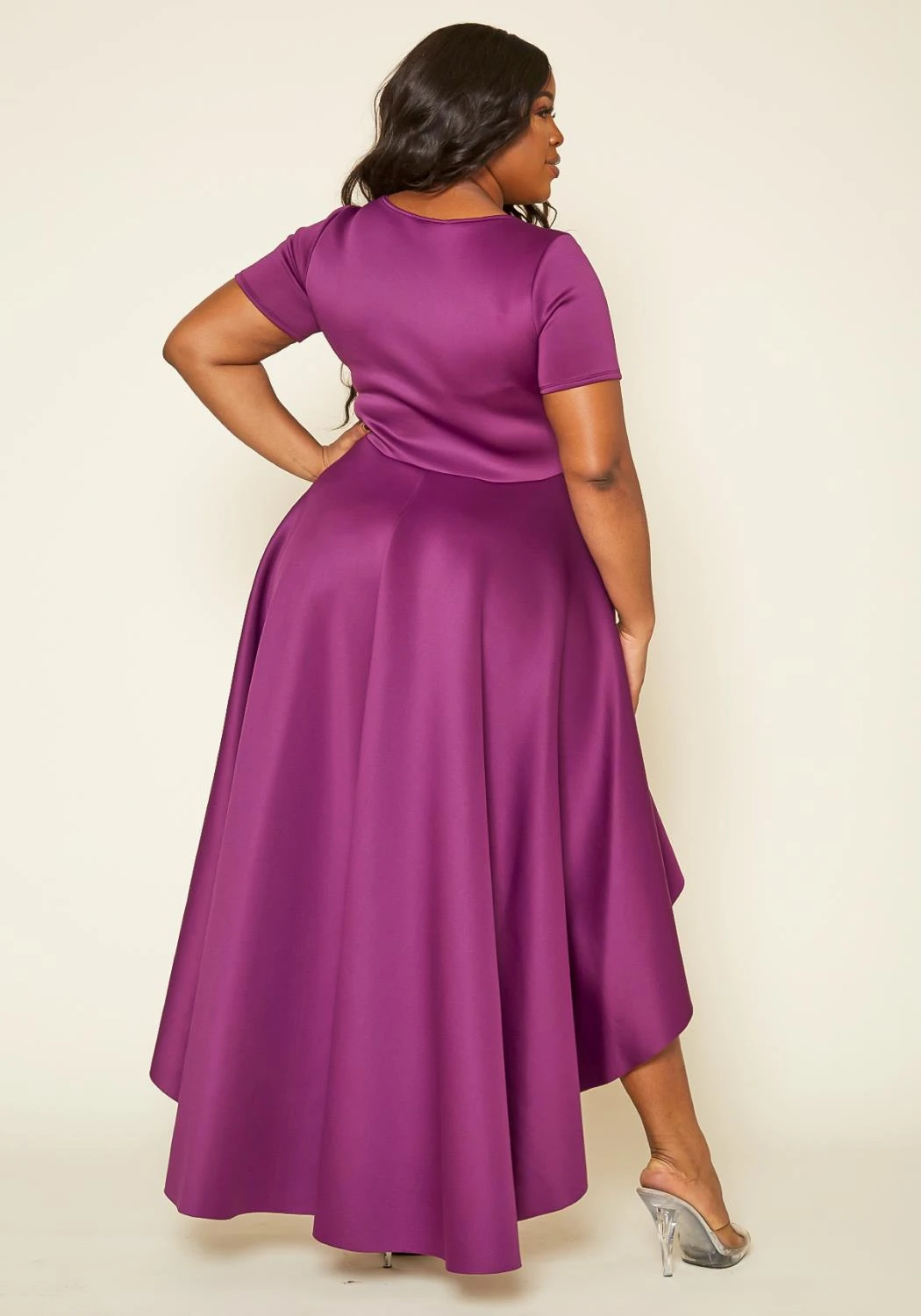 Asoph Plus Size Flattering Orange High Low Maxi Dress 7 Asoph Plus Size Flattering Orange High Low Maxi Dress - Image 5