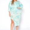 Plus Size Tie Dye Sweatshirt & Midi Dress Set