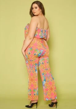 Plus Size Multi Print Tube Jumpsuit -Mini Dress Store 2015512 102 3