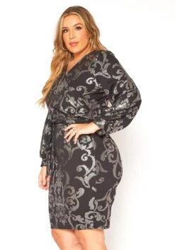 Asoph Plus Size Boracade Print Party Mini Dress -Mini Dress Store 2016140 001 2