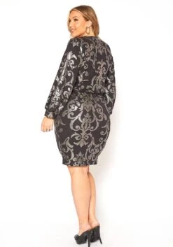 Asoph Plus Size Boracade Print Party Mini Dress -Mini Dress Store 2016140 001 3