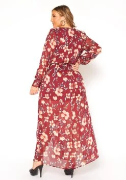 Asoph Plus Size Floral Print Chiffon Maxi Dress 11 Asoph Plus Size Floral Print Chiffon Maxi Dress -Mini Dress Store 2016233 111 4