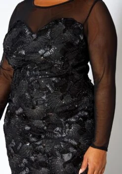 Asoph Plus Size Elegant Patterned Lace Mermaid Hem Gown -Mini Dress Store 2017007 001 4