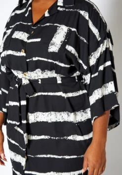 Asoph Plus Size Abstract Striped Button Front Mini Dress 13 Asoph Plus Size Abstract Striped Button Front Mini Dress -Mini Dress Store 2017008 001 5