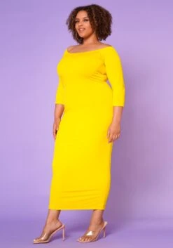 Asoph Plus Size Sincere Off Shoulder Bodycon Maxi Dress -Mini Dress Store 2017010 001 3