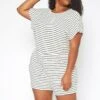 Asoph Plus Size Striped Relaxed Fit Romper