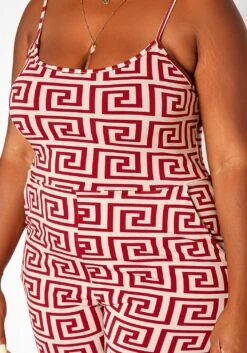 Asoph Plus Size Greek Key Print Cami Jumpsuit -Mini Dress Store 2017900 283 4