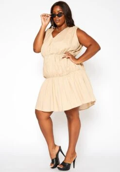 Asoph Plus Size Tiered Puffy Flare Mini Dress -Mini Dress Store 2018090 142 3