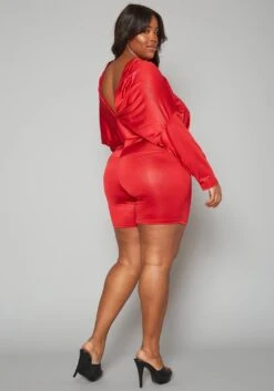 Plus Size Dolman Long Sleeve Romper -Mini Dress Store 2018249 110 3