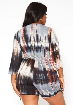 Asoph Plus Size Tie Dye Long Sleeve Romper 10 Asoph Plus Size Tie Dye Long Sleeve Romper -Mini Dress Store 2018340 001 2