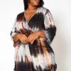 Asoph Plus Size Tie Dye Long Sleeve Romper -Mini Dress Store 2018340 001 3
