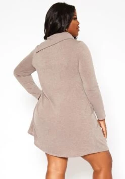 Asoph Plus Size Asymmetric Cowl Neck Mini Dress -Mini Dress Store 2018432 118 3